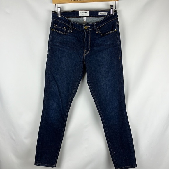 Frame Women's Le Skinny de Jeanne Jeans QueenSway Wash Denim Skinny Crop Size 28 - Picture 2 of 13